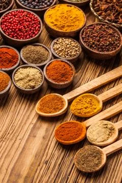 A selection of spices Stock Photos