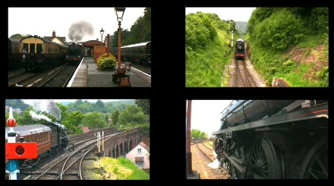 Selection of steam trains Stock Footage 151340