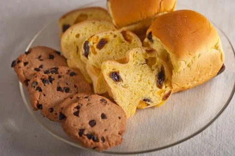 Selection of sweet bread and cookies Foto stock