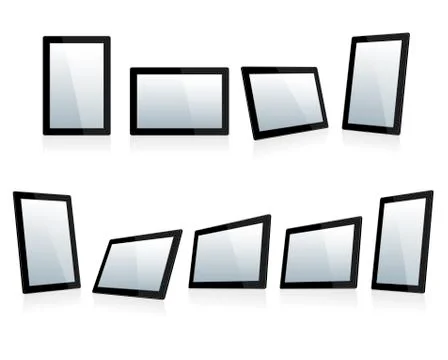 Selection of Tablets at different angles Stock Illustration