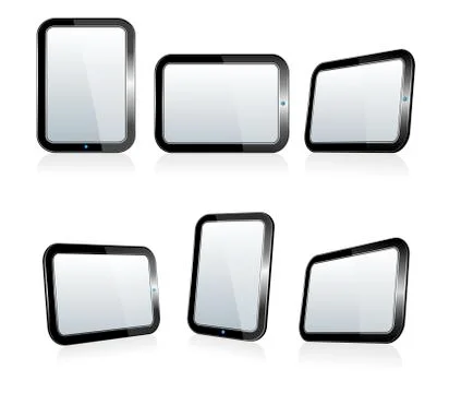 Selection of Tablets at different angles Stock Illustration