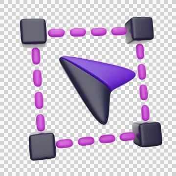 Selection tool 3D icon Stock Illustration