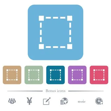 Selection tool flat icons on color rounded square backgrounds Illustrazione stock
