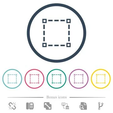 Selection tool outline flat color icons in round outlines イラスト素材