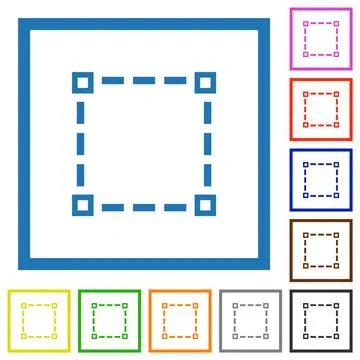 Selection tool outline flat framed icons Stockillustratie