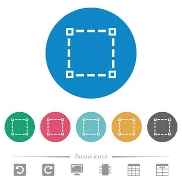 Selection tool outline flat round icons Stock Illustration