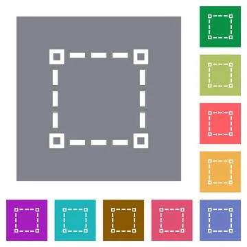Selection tool outline square flat icons Stockillustratie