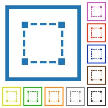 Selection tool solid flat framed icons Stockillustratie