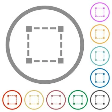 Selection tool solid flat icons with outlines Illustrazione stock