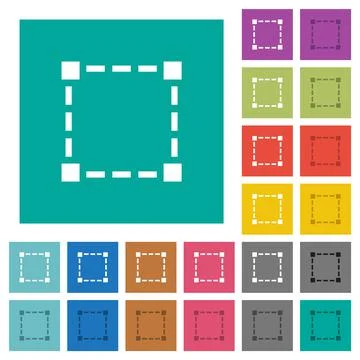 Selection tool solid square flat multi colored icons Stock Illustration