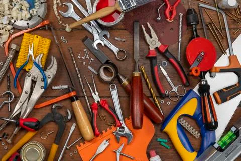 Selection of tools Stock Photos