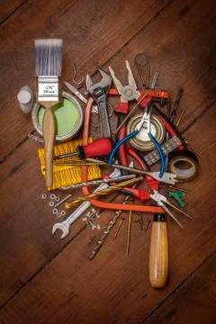 Selection of tools Stock Photos