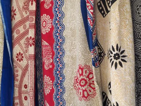 Selection of tradicionales scarves 库存照片