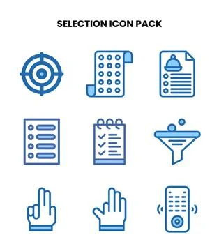 Selection Two Colour Collection Icons Pack Stock Illustration