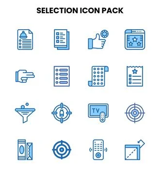 Selection Two Colour Graphics Icons Pack Stock Illustration