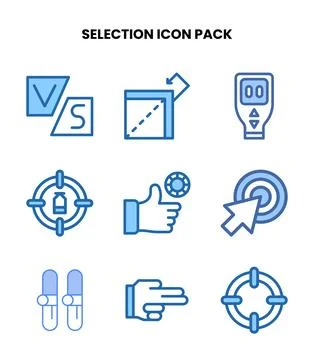 Selection Two Colour UI Icons Pack Stock Illustration