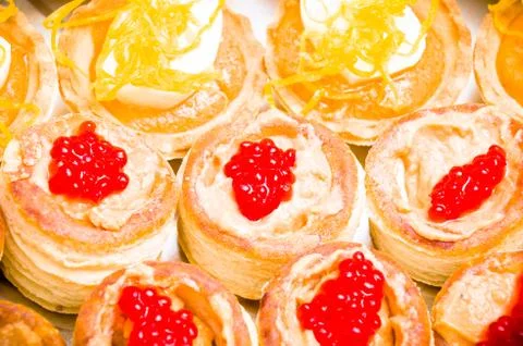 Selection of various canape Stock Photos