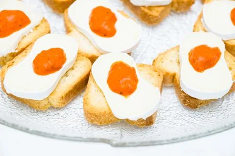 Selection of various canape Stock Photos