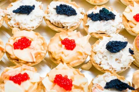 Selection of various canape Stock Photos