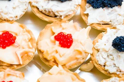 Selection of various canape Stock Photos