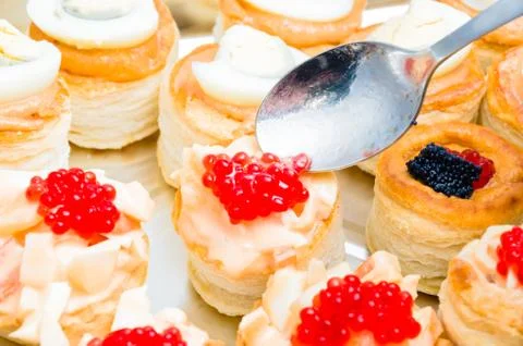 Selection of various canape Stock Photos