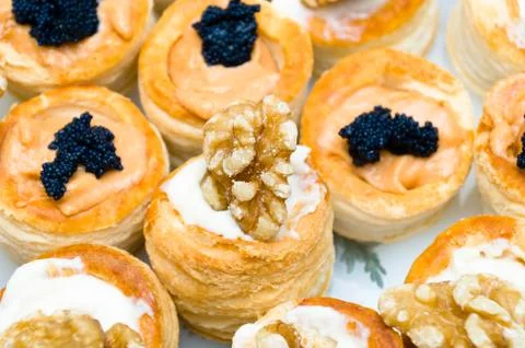 Selection of various canape Stock Photos