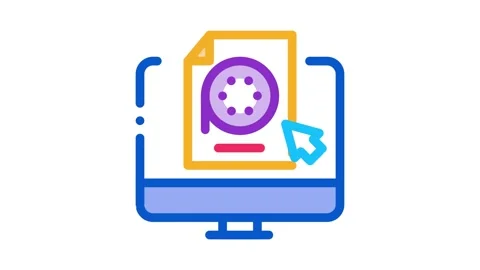 Selection of video document on computer Icon Animation Stock Footage 145277522