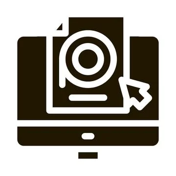 Selection of video document on computer icon Vector Glyph Illustration Stock Illustration