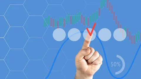 Selection on virtual screen, business graphics on background Stock Photos