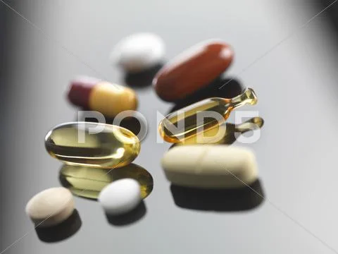 A Selection Of Vitamins And Herbal Supplements