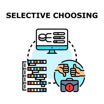 Selective choosing process for important business decisions 스톡 일러스트