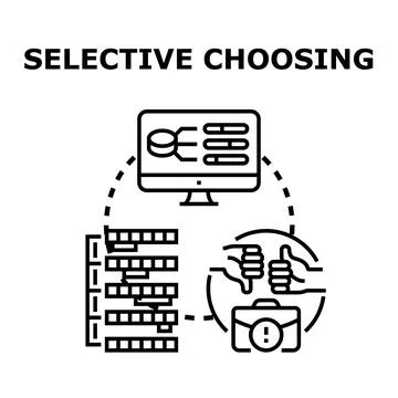 Selective choosing process for important business decisions 스톡 일러스트