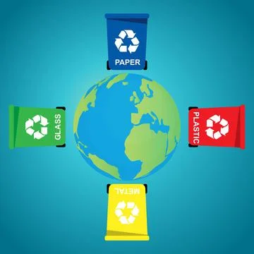 Selective collection of garbage Stock Illustration