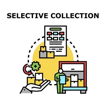 Selective collection process optimizing logistics and warehouse management 库存插图