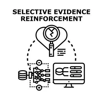 Selective evidence reinforcement concept illustration Stock Illustration