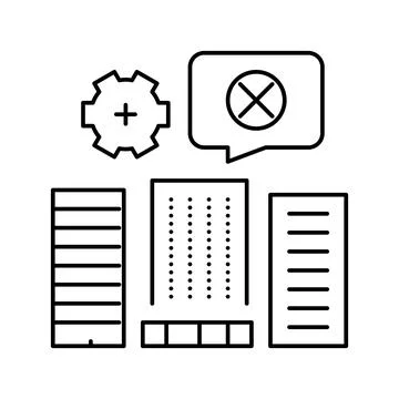 Selective exterior demolition line icon vector illustration Stock Illustration