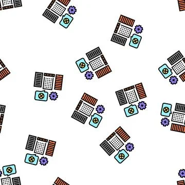 Selective exterior demolition vector seamless pattern Stock Illustration