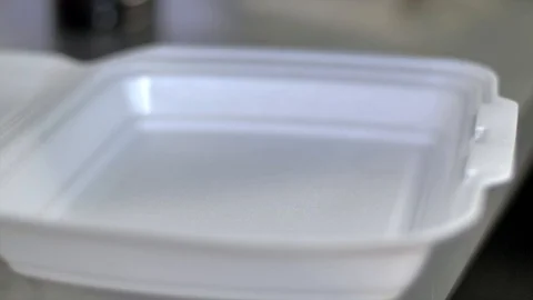 Selective focus and close up of street food, stir-fried morning glory being Stock Footage 127064720