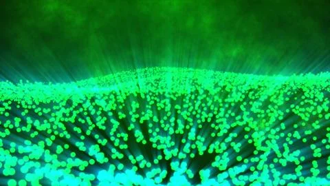 Selective focus and copy space. Bokeh green particle abstract background. P.. イラスト素材