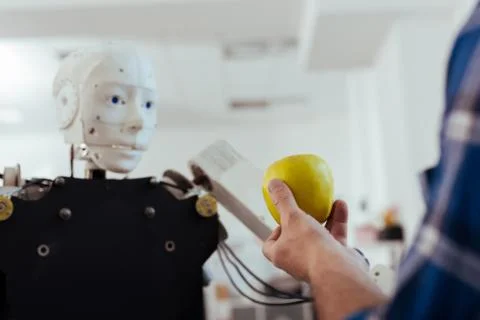 Selective focus of an apple Stock Photos