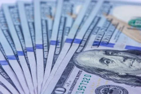 Selective focus, background image of one hundred dollar bills. Picture for bu Stock Photos