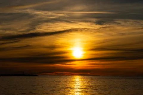 Selective focus. beautiful evening sky Stock Photos