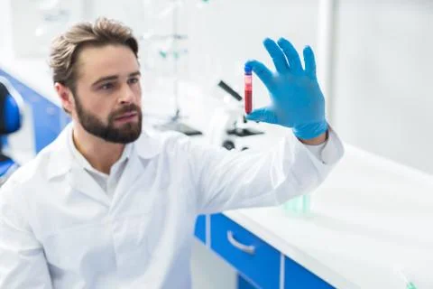 Selective focus of blood sample Stock Photos
