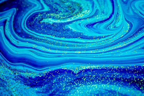 Selective focus. Blue creative abstract painted background, wallpaper, acryli Foto stock