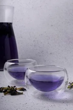 Selective focus, blue flower tea Stock Photos