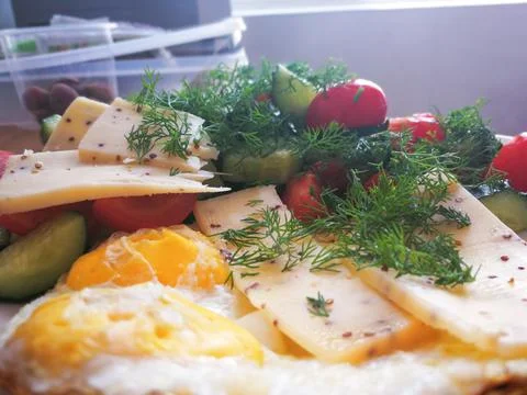 Selective focus at the breakfast Stock Photos