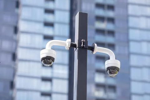 Selective focus to CCTV Camera. Stock Photos