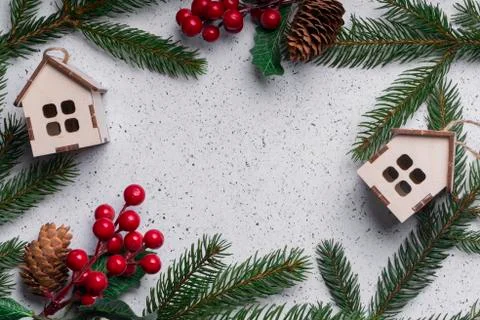 Selective focus. Christmas light layout Stock Photos