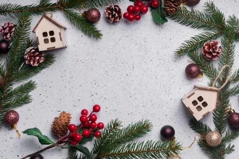 Selective focus. Christmas light layout Stock Photos