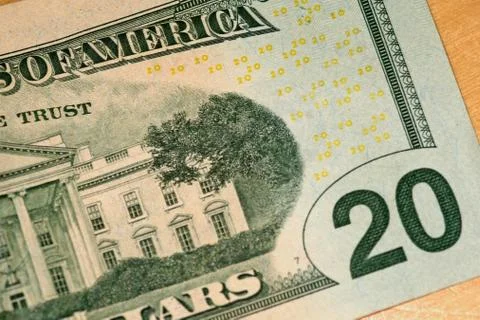 Selective focus close up shot of assorted us banknotes Stock Photos